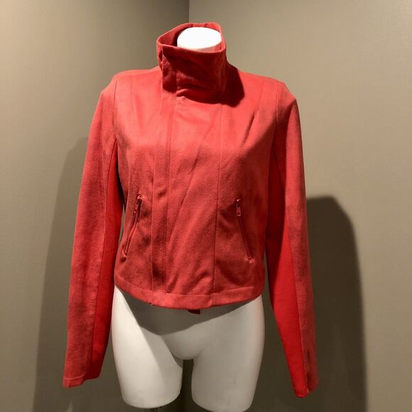 Rock & Republic Biker Moto Jacket 10 Red Lightweight Zipper Pockets - Picture 2 of 12